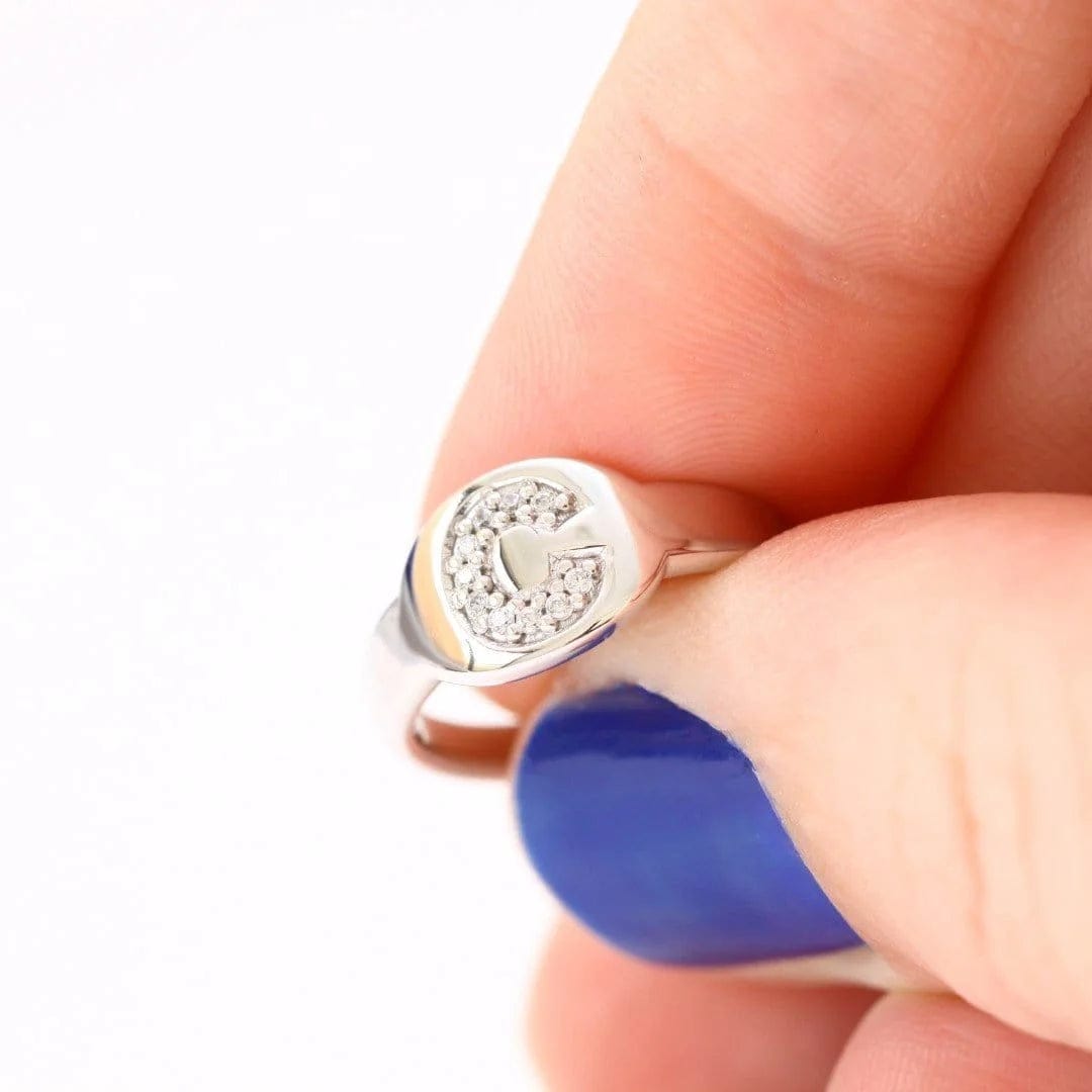 Diamond Pinky Signet Ring - Main Image