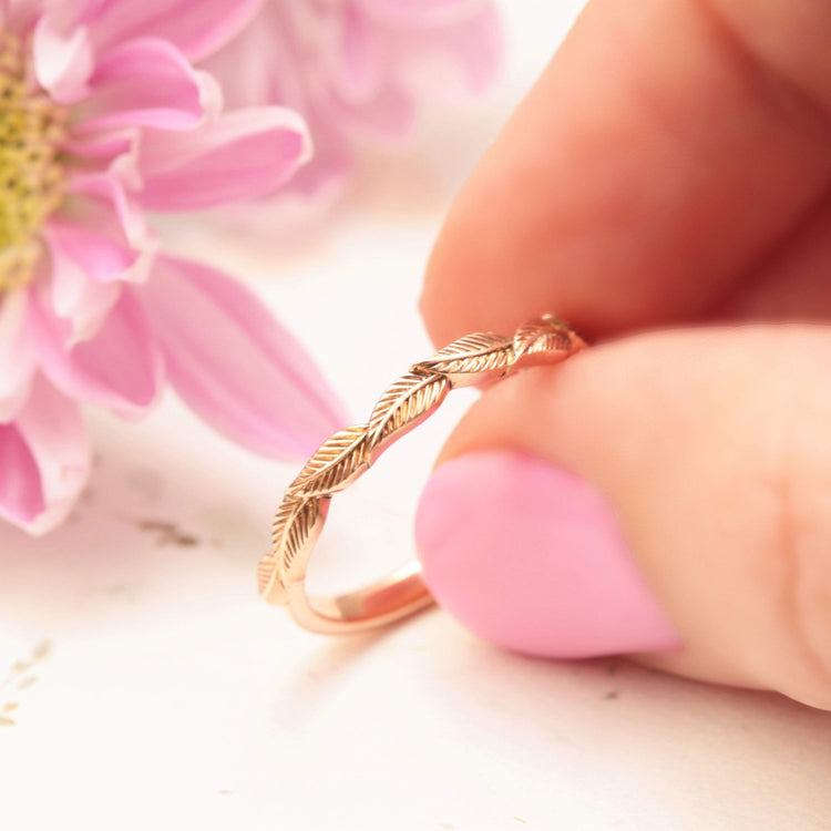 Gold Leaf Wedding Ring - Vinny & Charles