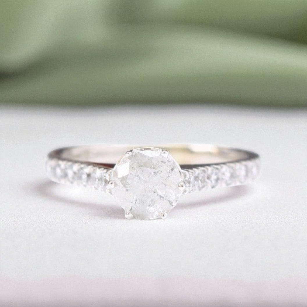 Salt and Pepper Diamond Engagement Ring