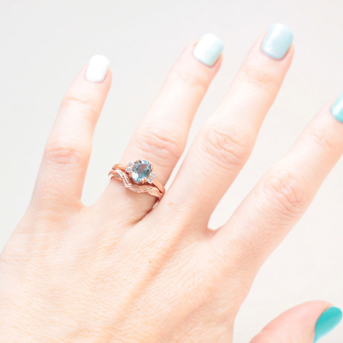 Curved leaf wedding ring - Vinny & Charles