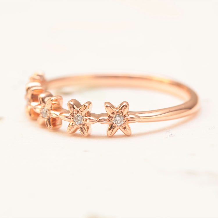 Diamond Flower Wedding Band - Vinny & Charles