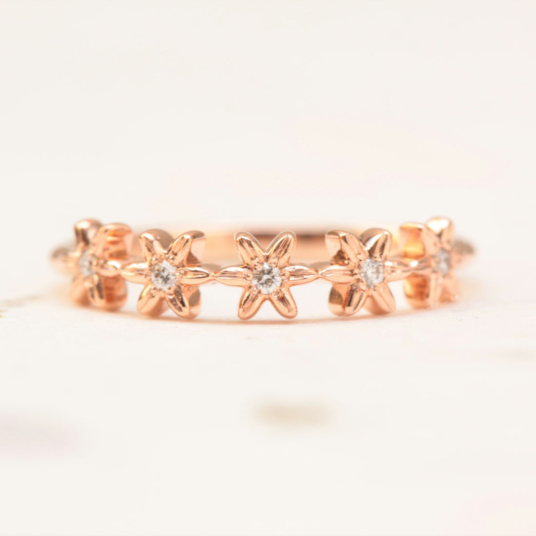 Diamond Flower Wedding Band - Vinny & Charles