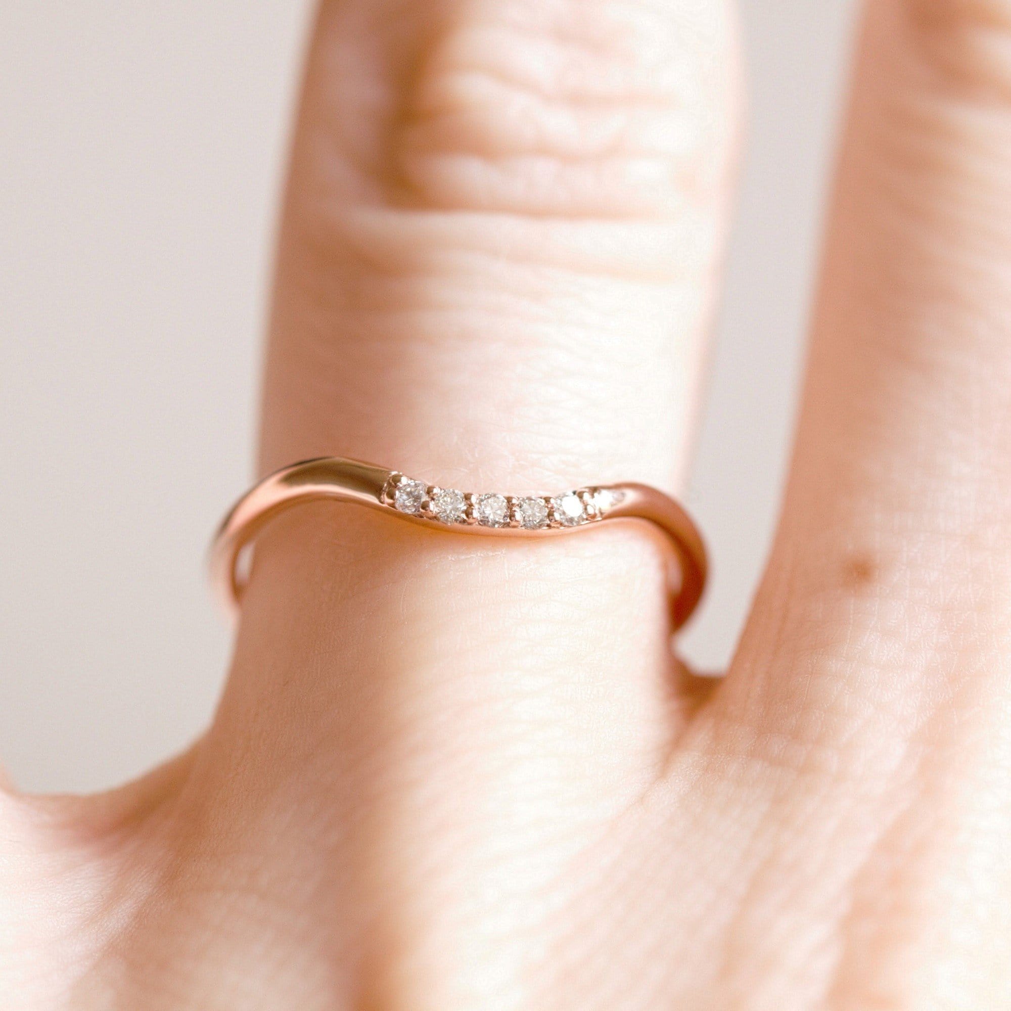 Curved Diamond Wedding Band - Vinny & Charles