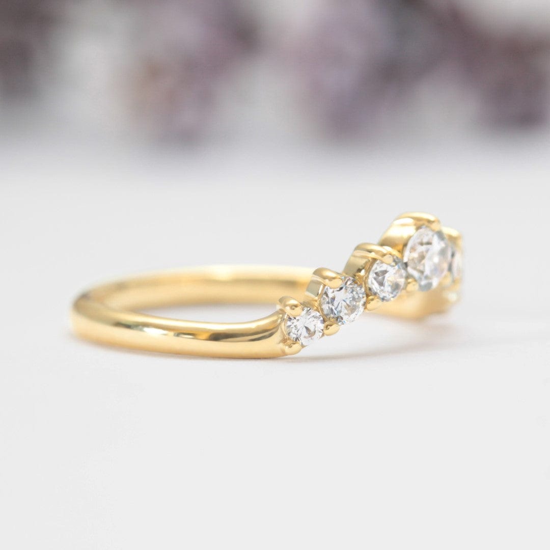 Curved Diamond Crown Wedding Band - Vinny & Charles