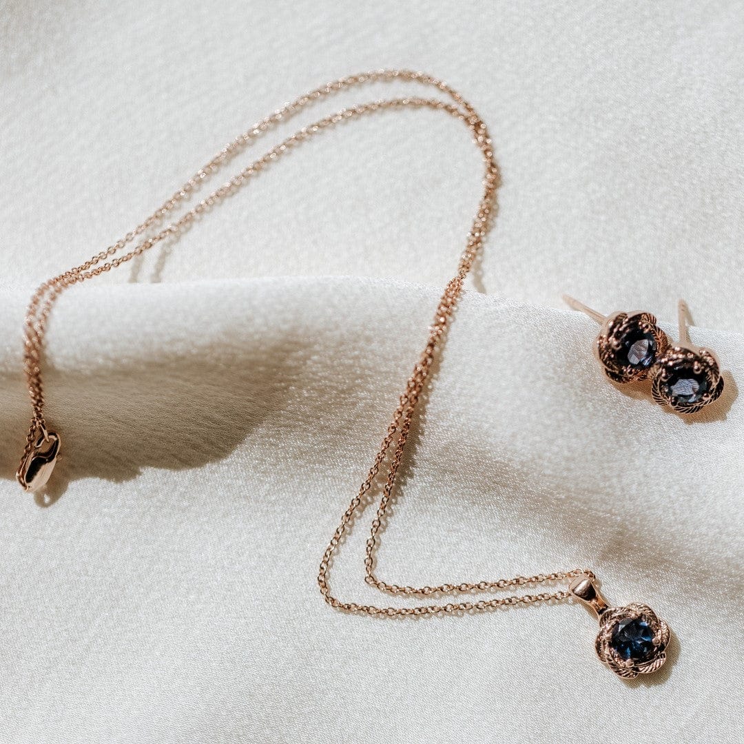 Iolite Leaf Earrings in 14k Gold - Vinny & Charles