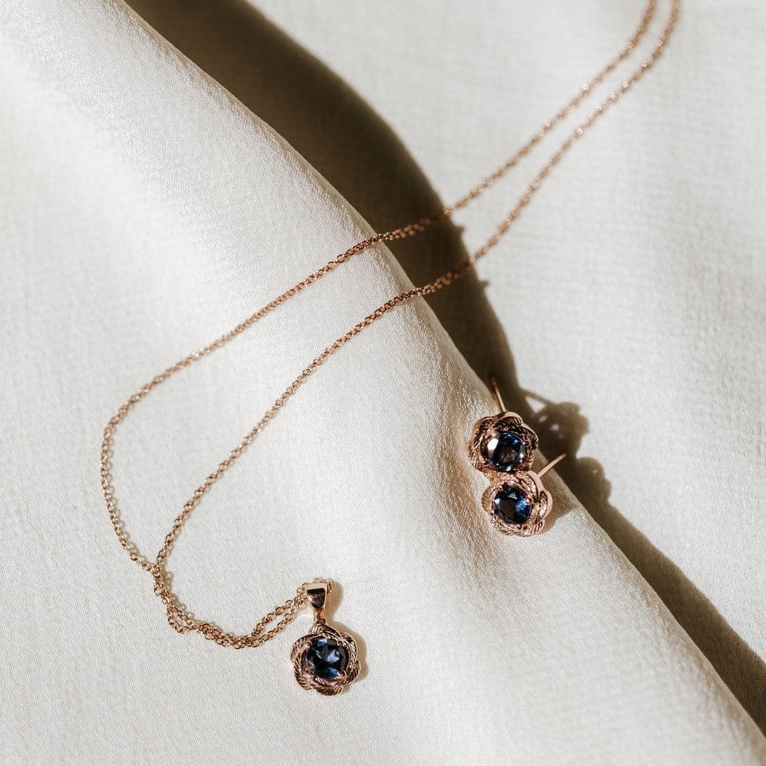 Iolite Leaf Earrings in 14k Gold - Vinny & Charles