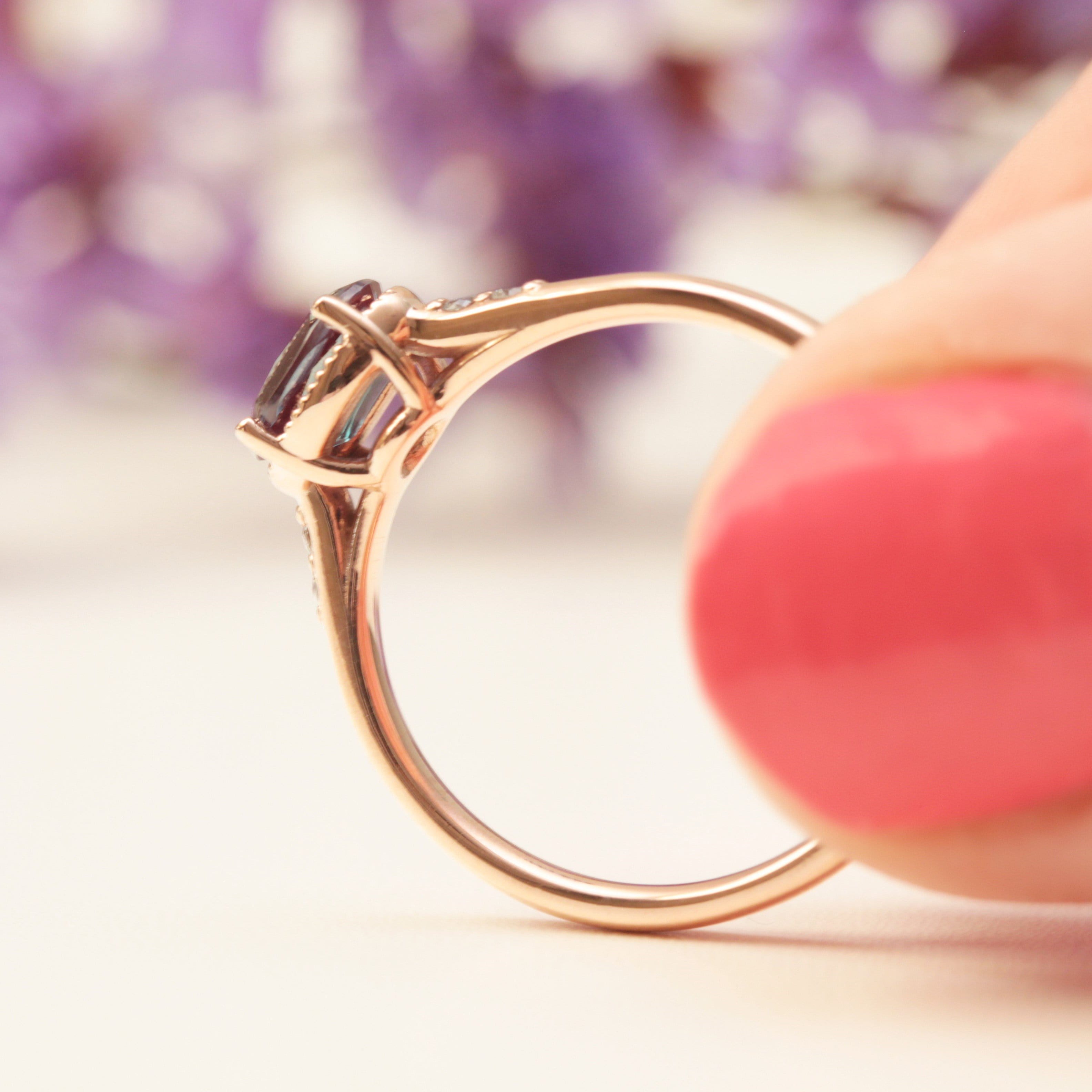 Alexandrite Diamond Engagement Ring - Vinny & Charles