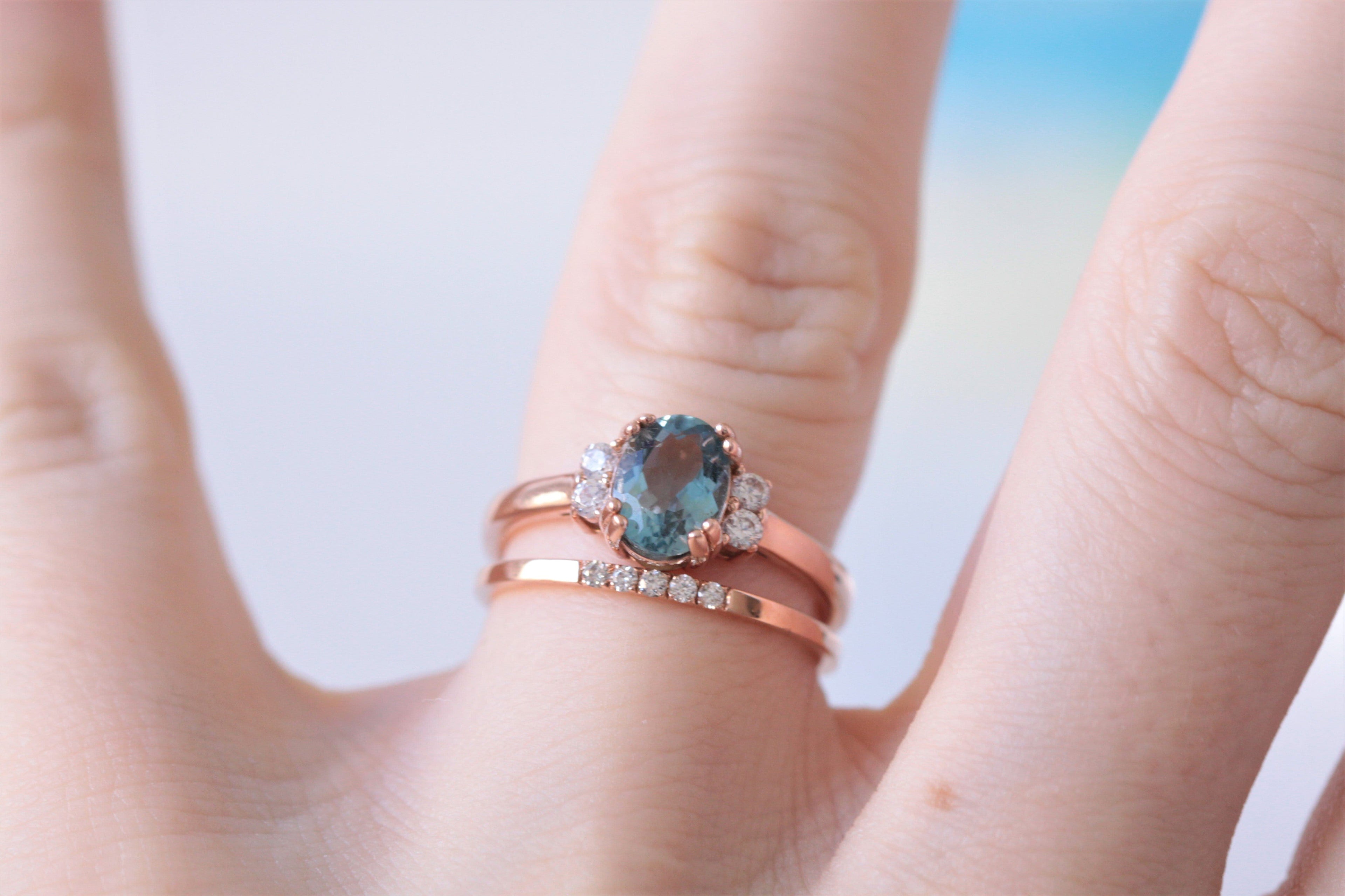 Aquamarine and Diamond Engagement Ring - Vinny & Charles
