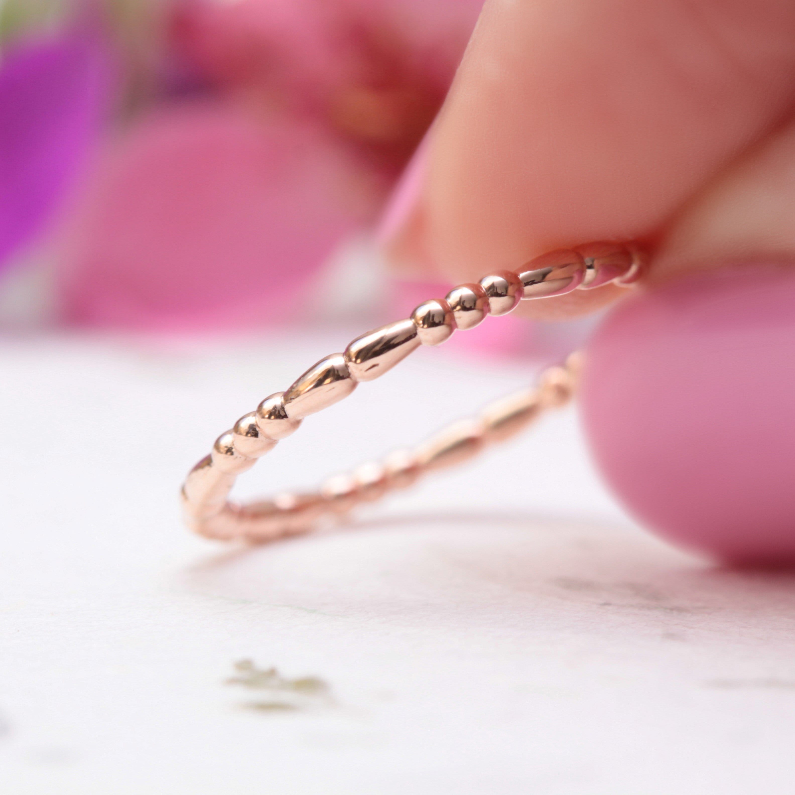 Beaded Stacking Wedding Ring - Vinny & Charles