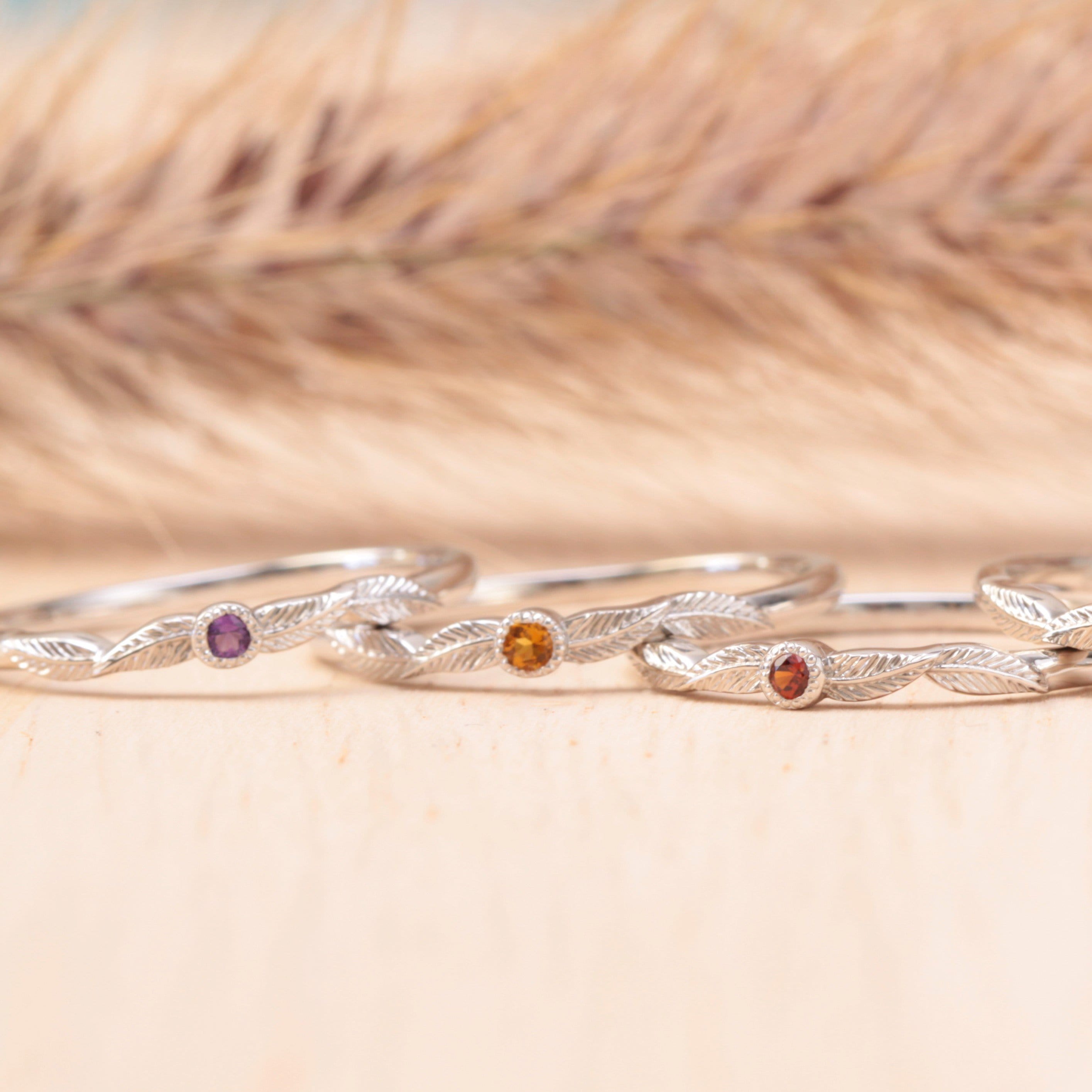 Emerald Birthstone Leaf Ring - Vinny & Charles