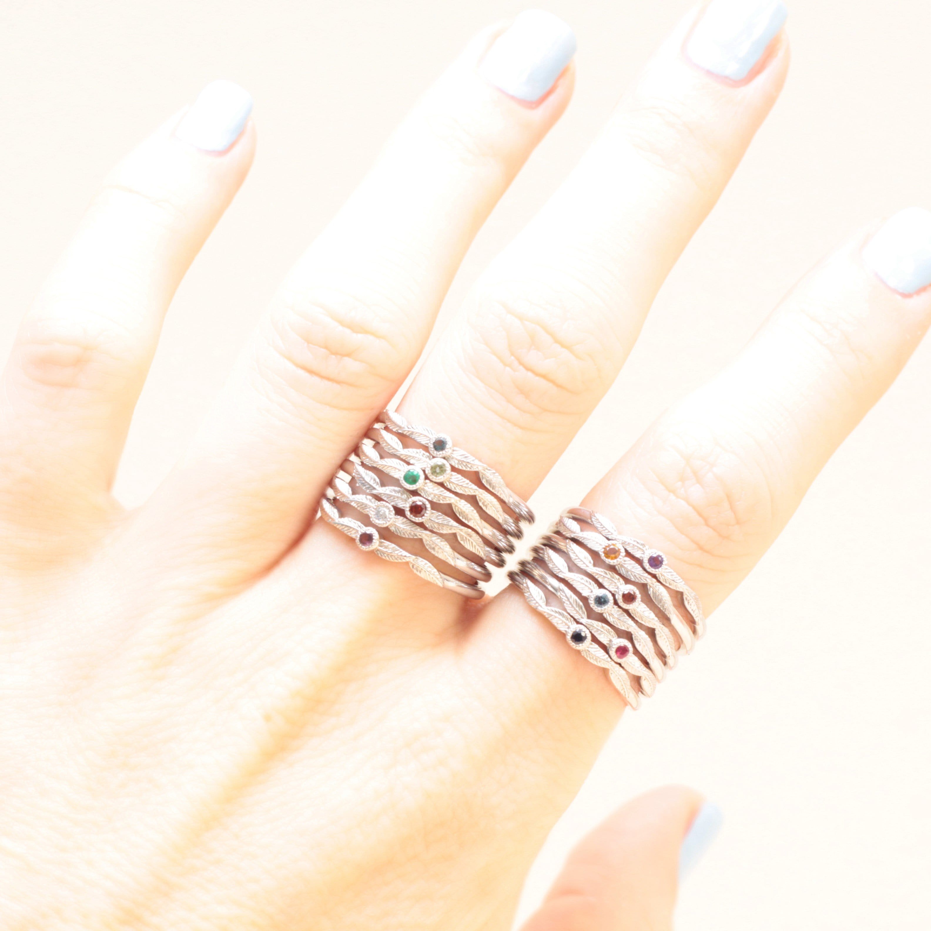 Ruby Birthstone Leaf Ring - Vinny & Charles