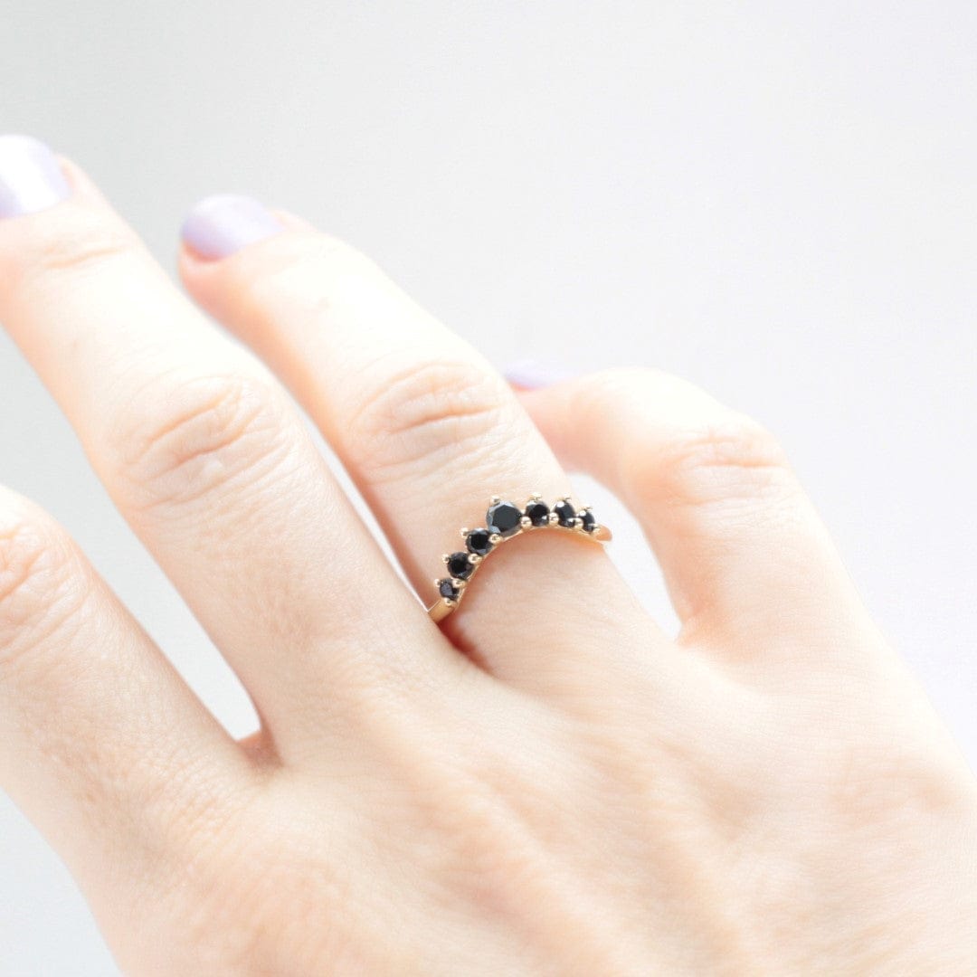 Black Diamond Crown Wedding Band - Vinny & Charles