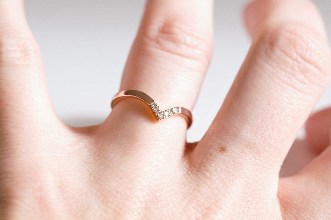Chevron Diamond Wedding Ring - Vinny & Charles