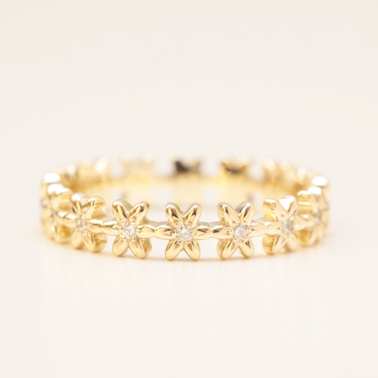 Diamond Eternity Flower Wedding Band - Vinny & Charles