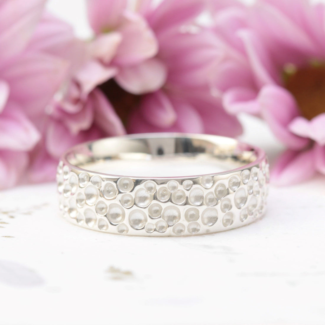 Dimpled Mens Wedding Ring - Vinny & Charles