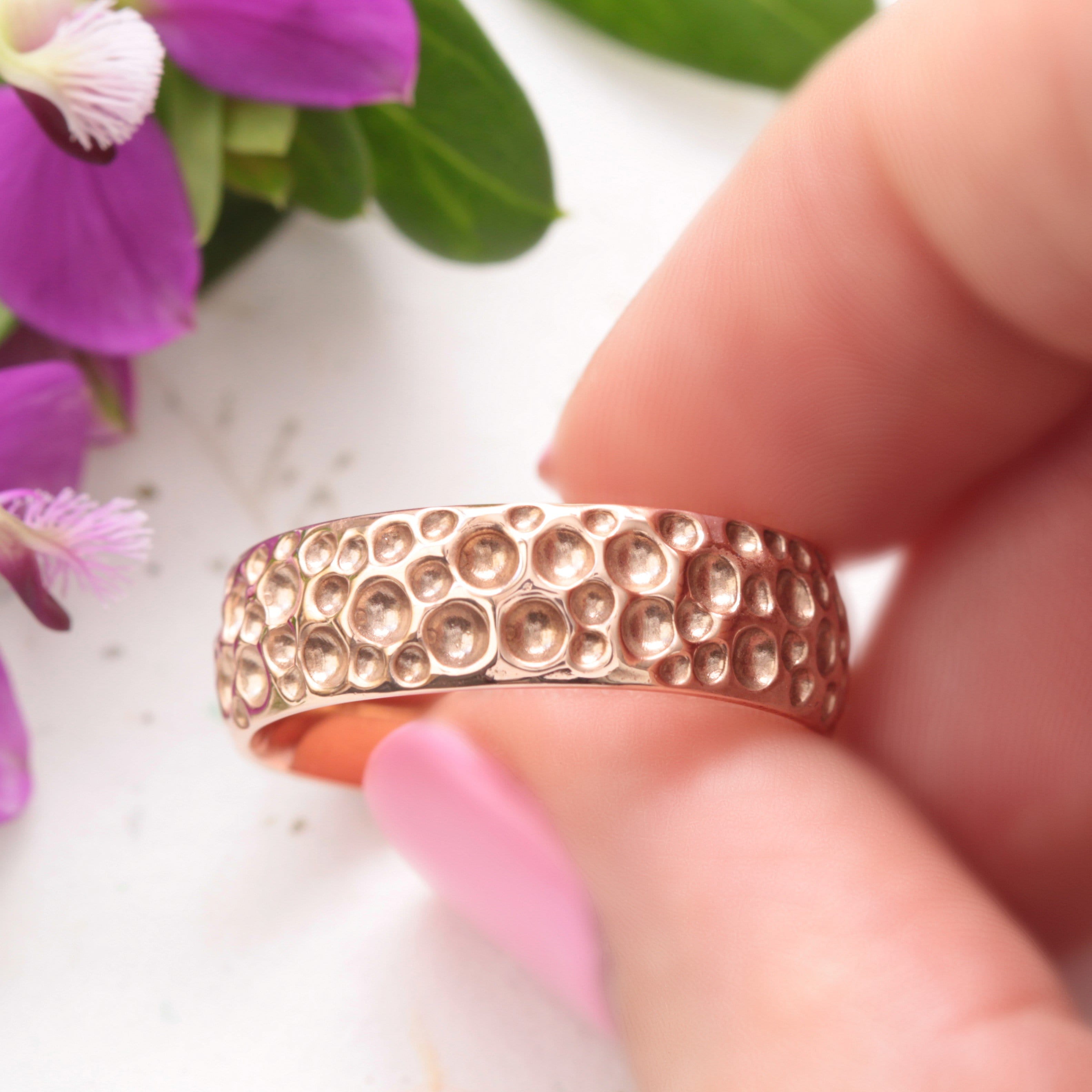 Dimpled Mens Wedding Ring - Vinny & Charles