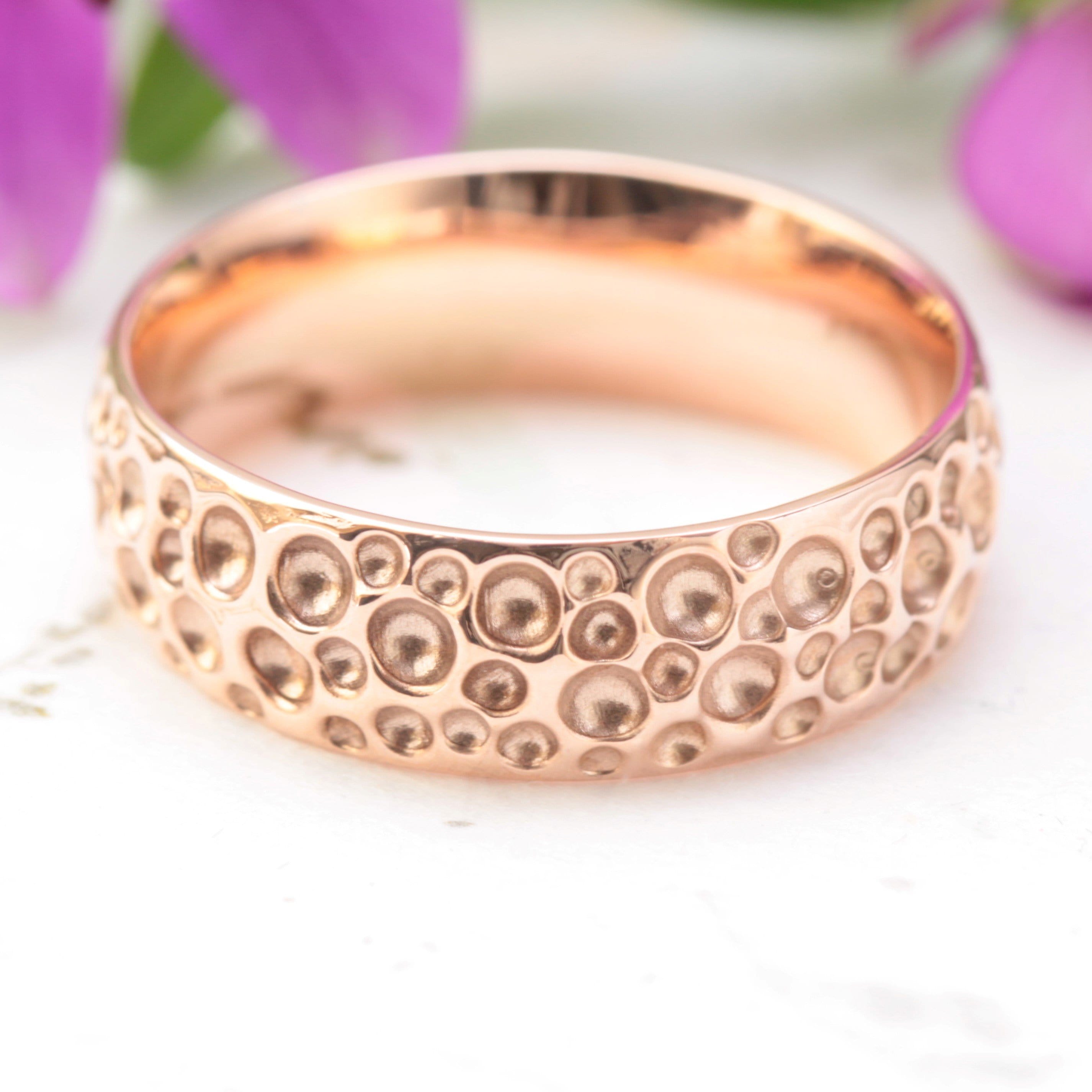 Dimpled Mens Wedding Ring - Vinny & Charles