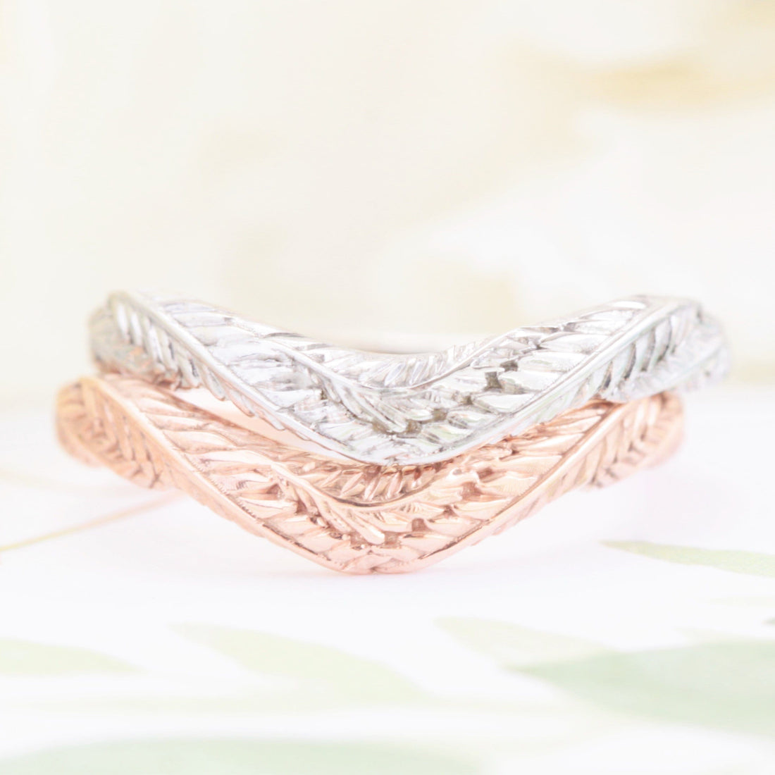 Foliage Leaf Wedding Ring - Vinny & Charles
