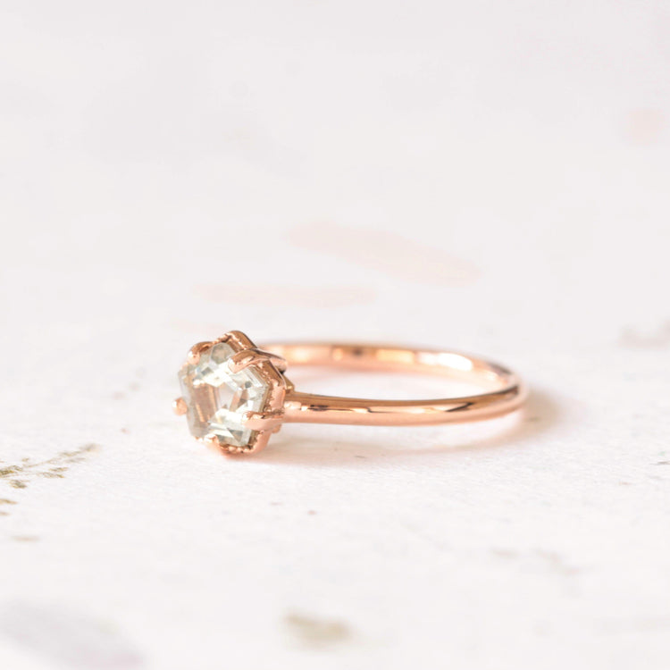 Green amethyst engagement ring - Vinny & Charles