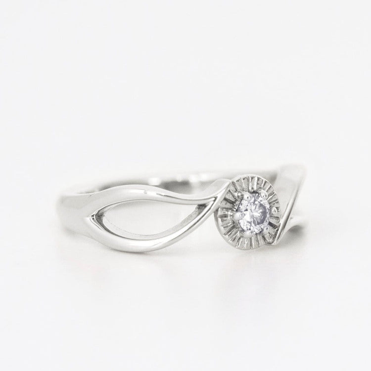 Leaf inspired Diamond Engagement ring - Vinny & Charles