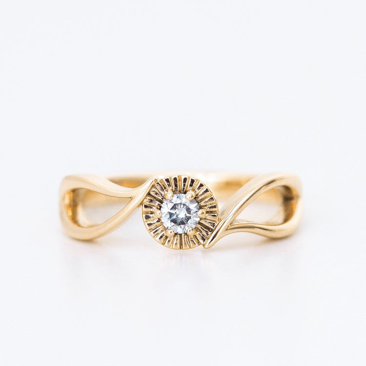 Leaf inspired Diamond Engagement ring - Vinny & Charles