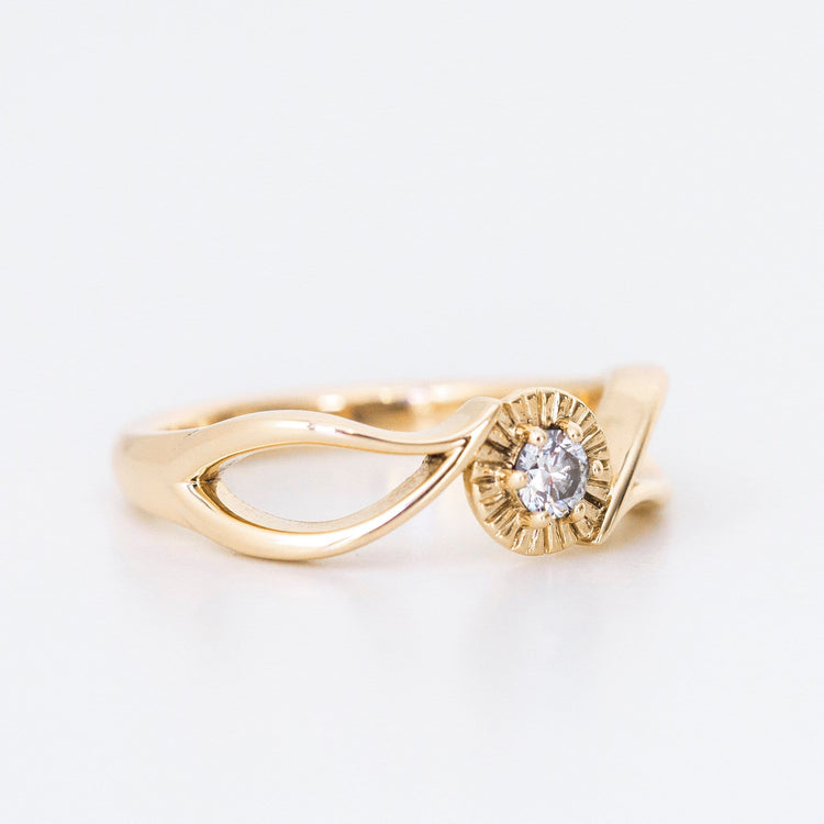 Leaf inspired Diamond Engagement ring - Vinny & Charles