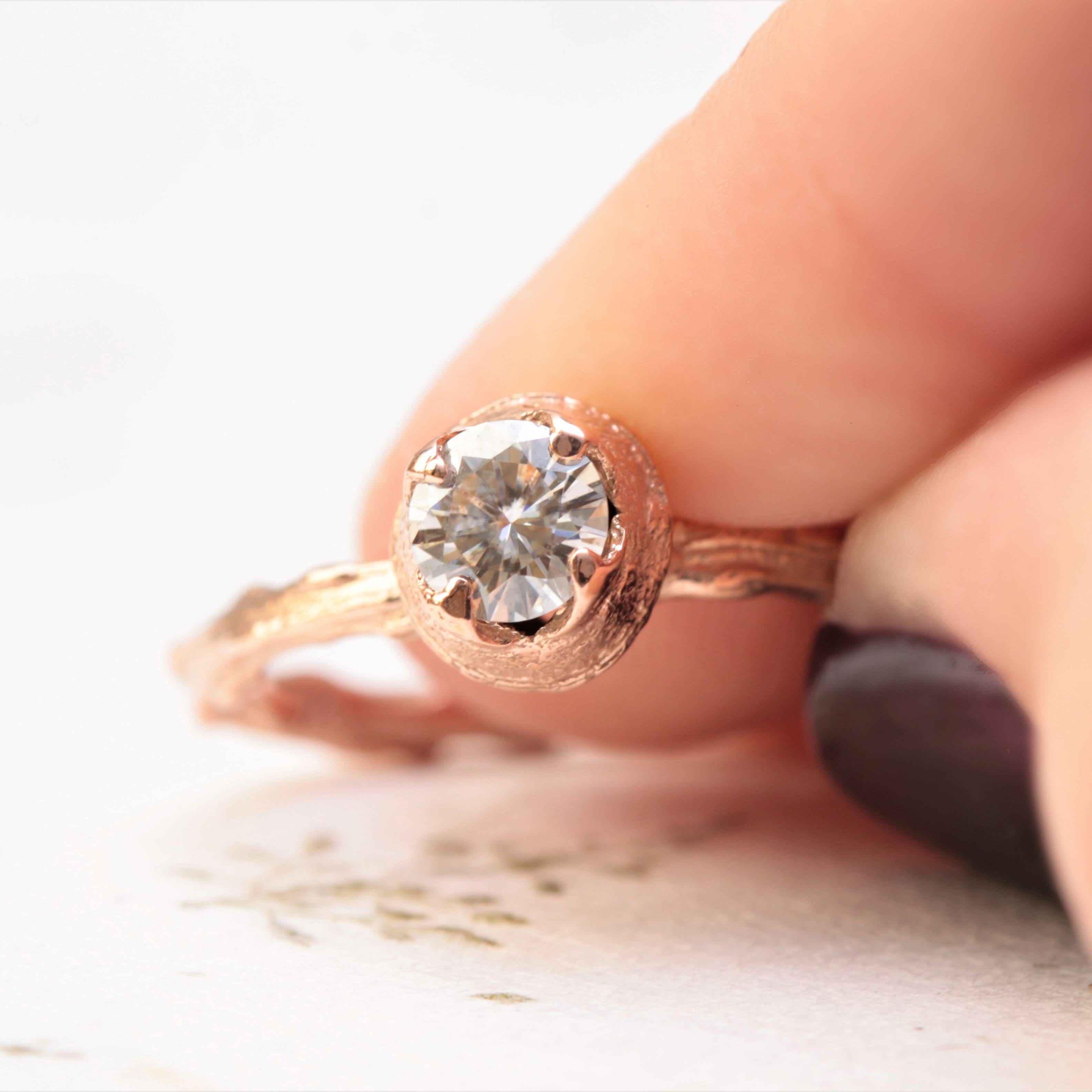 Moissanite Twig Engagement Ring - Vinny & Charles