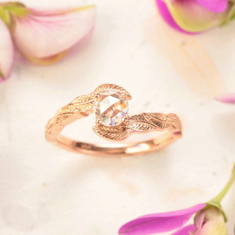 Moissanite Leaf Engagement Ring - Vinny & Charles
