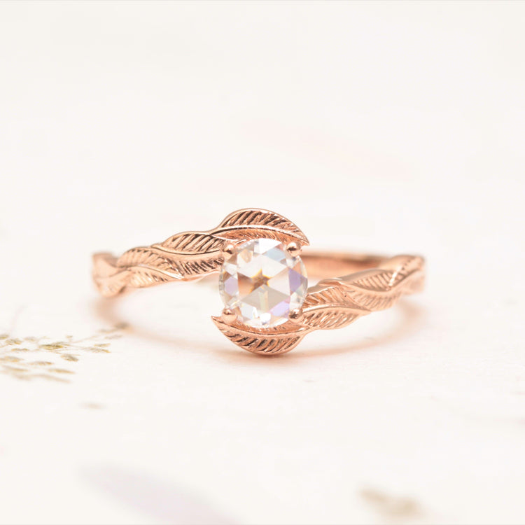 Moissanite Leaf Engagement Ring - Vinny & Charles