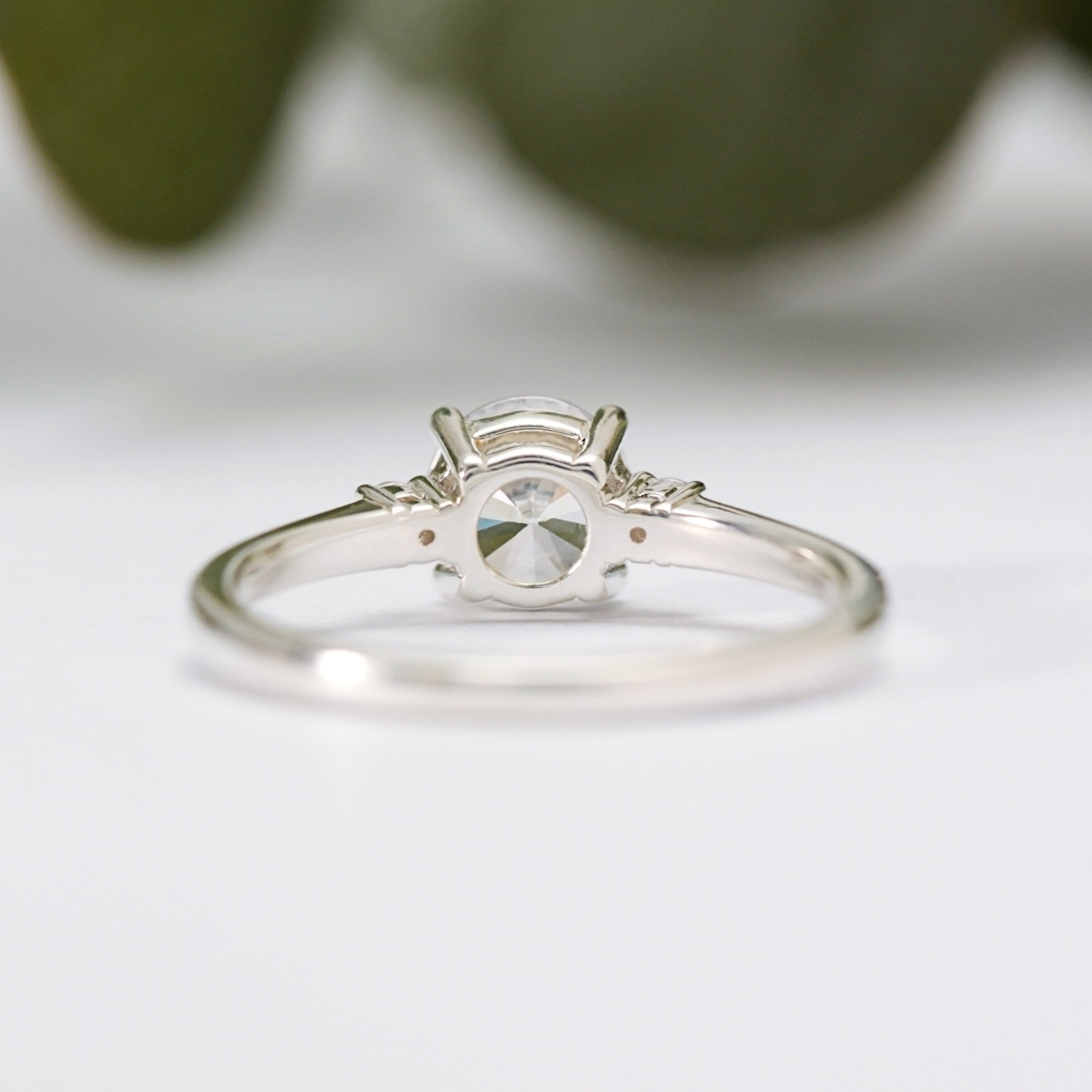 Round Moissanite Trilogy Ring - Vinny & Charles