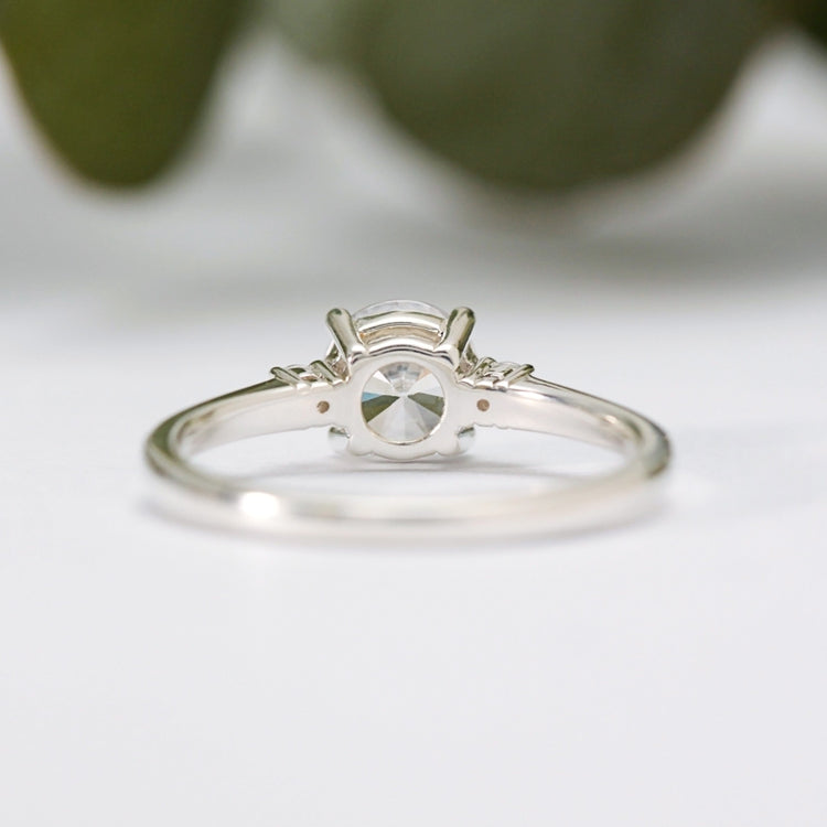 Round Moissanite Trilogy Ring - Vinny & Charles