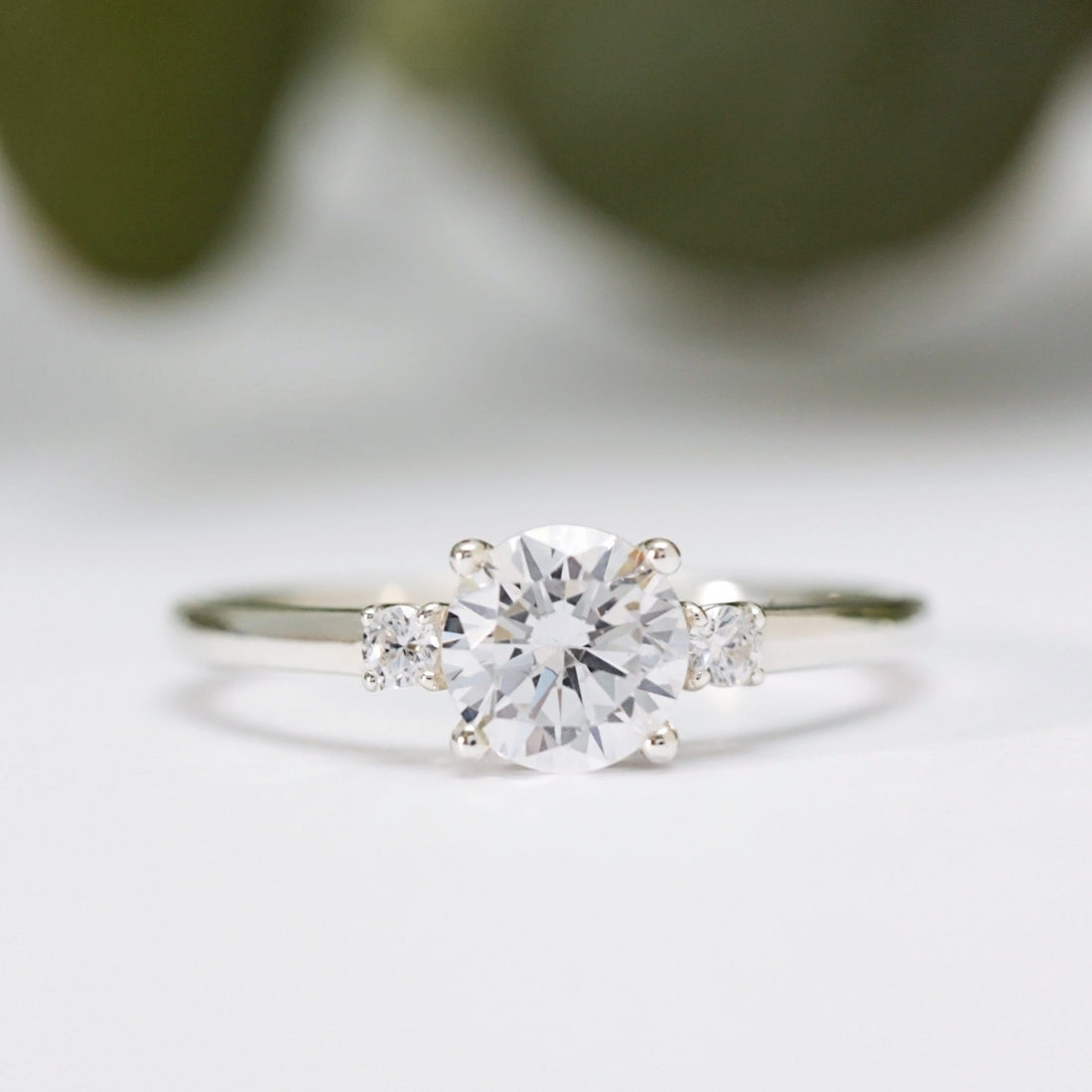 Round Moissanite Trilogy Ring - Vinny & Charles