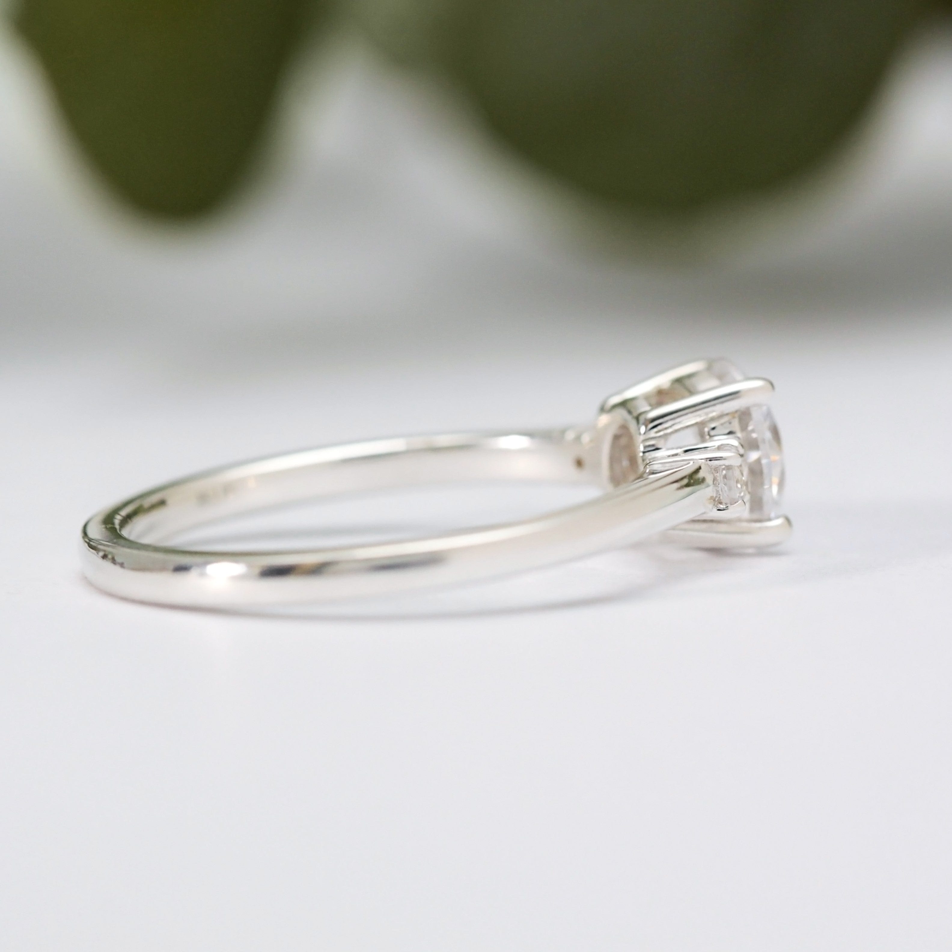 Round Moissanite Trilogy Ring - Vinny & Charles