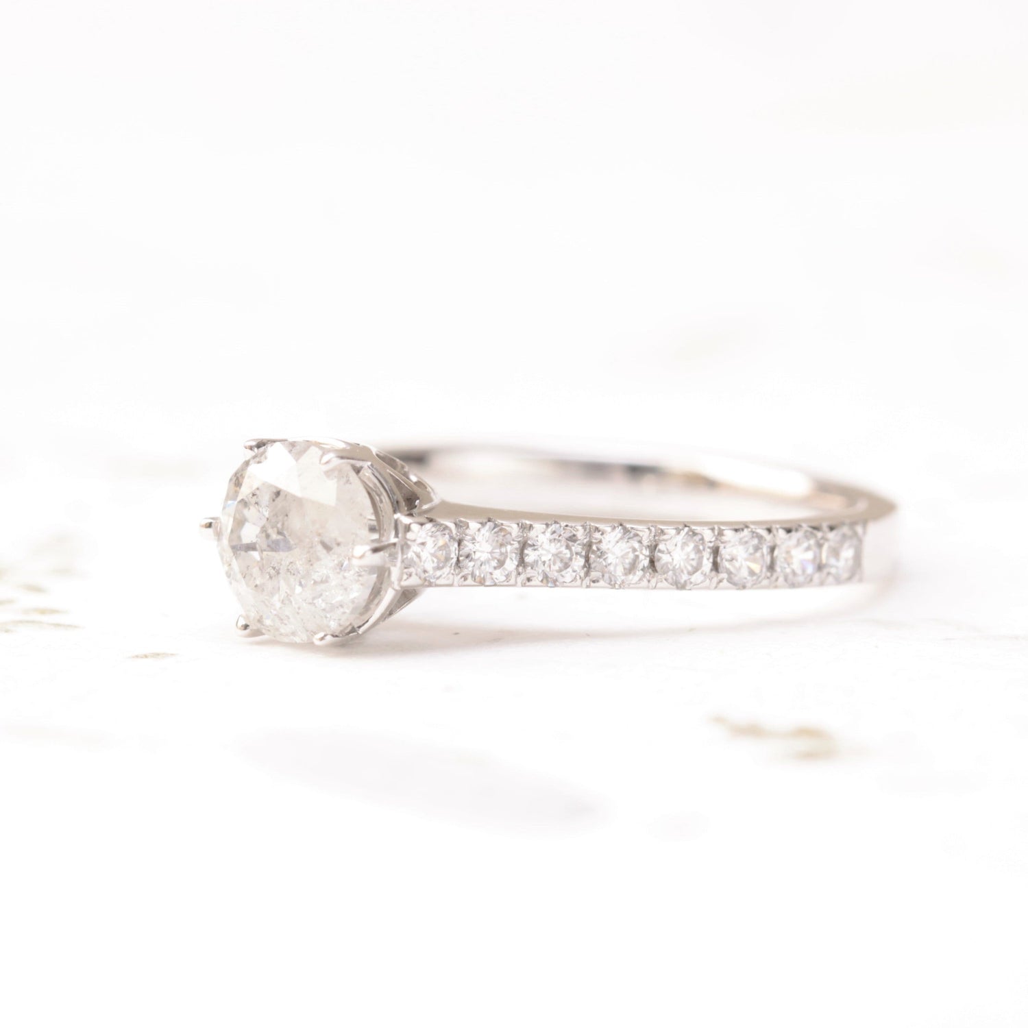 Salt and Pepper Diamond Engagement Ring - Vinny & Charles