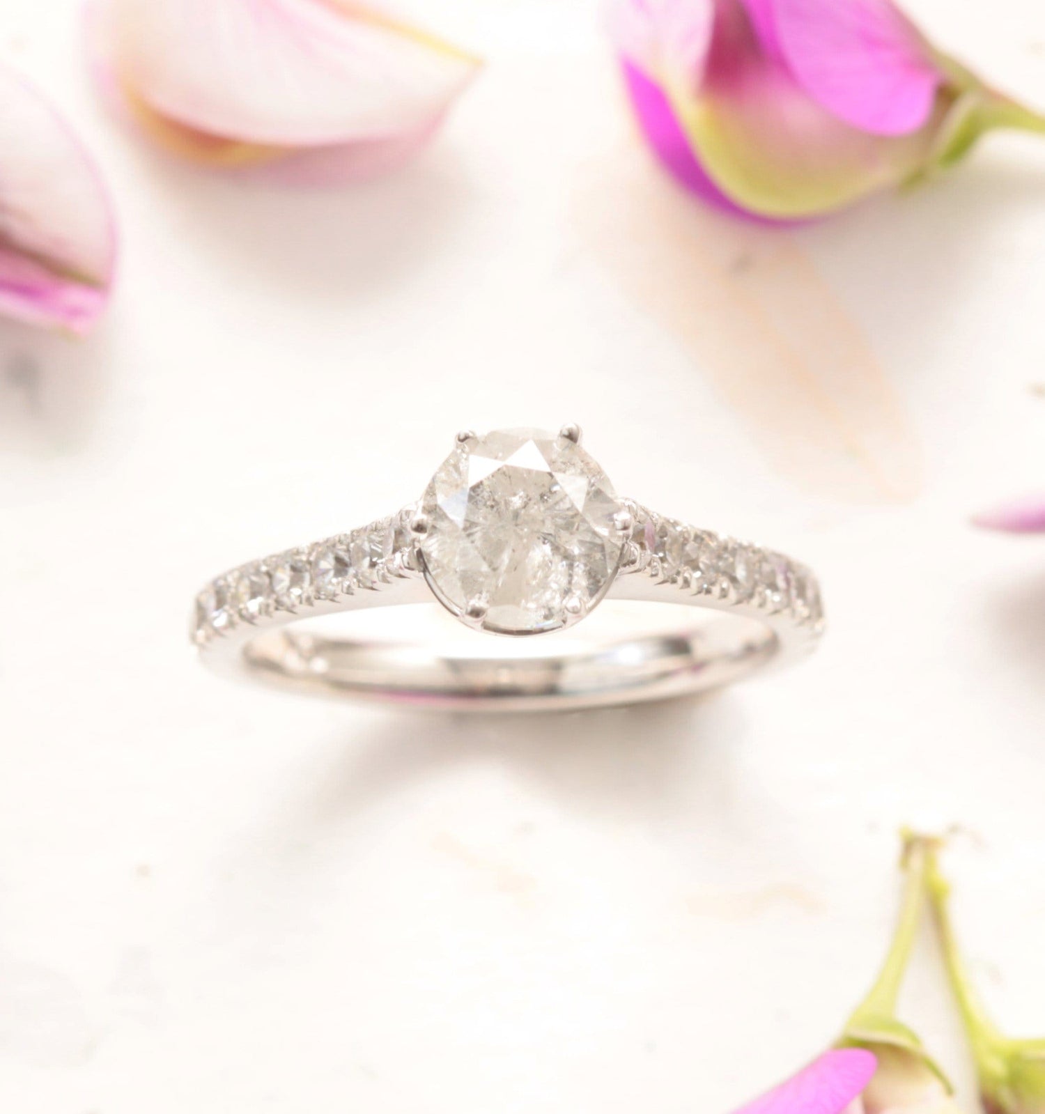 Salt and Pepper Diamond Engagement Ring - Vinny & Charles