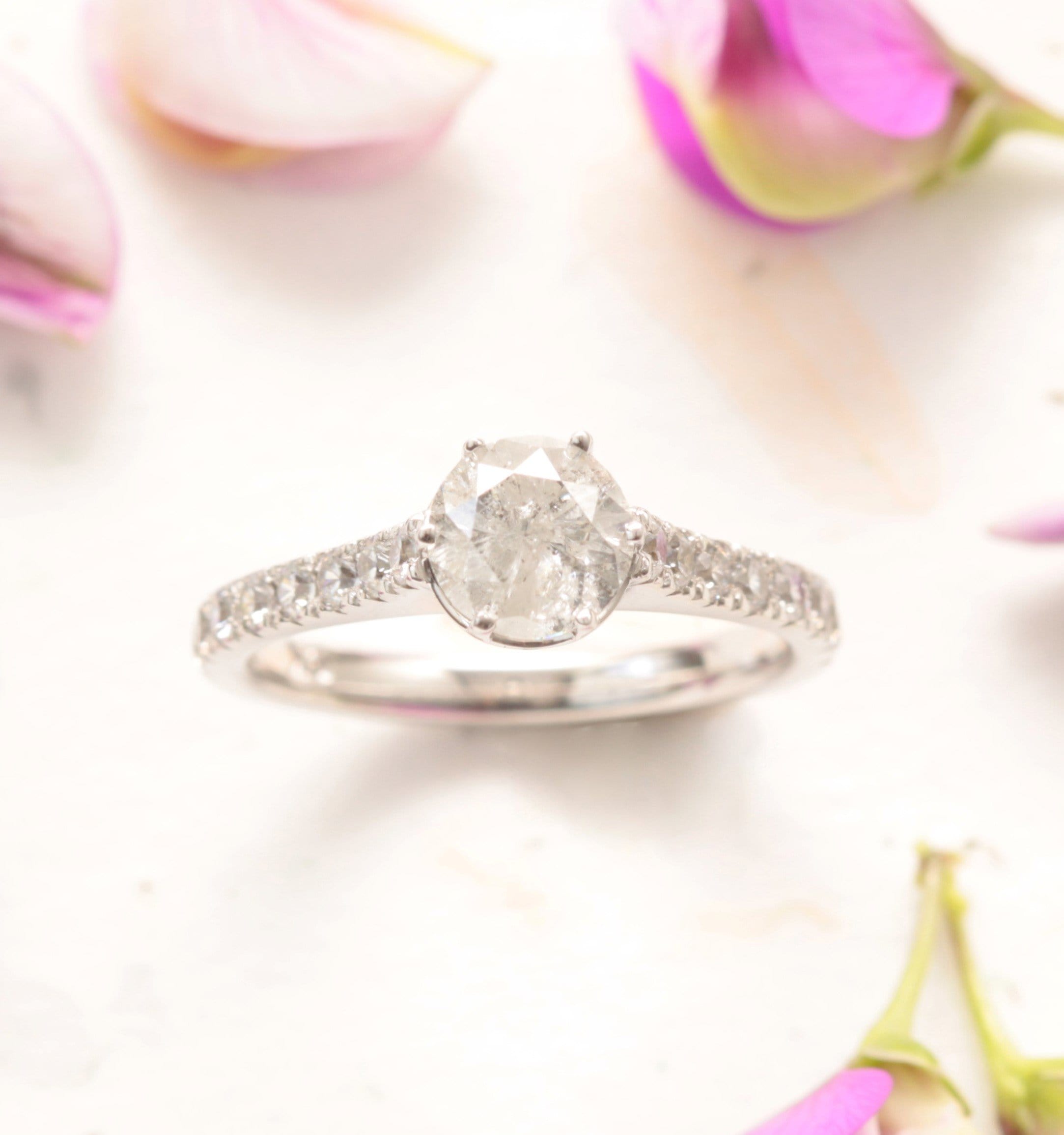 Salt and Pepper Diamond Engagement Ring - Vinny & Charles