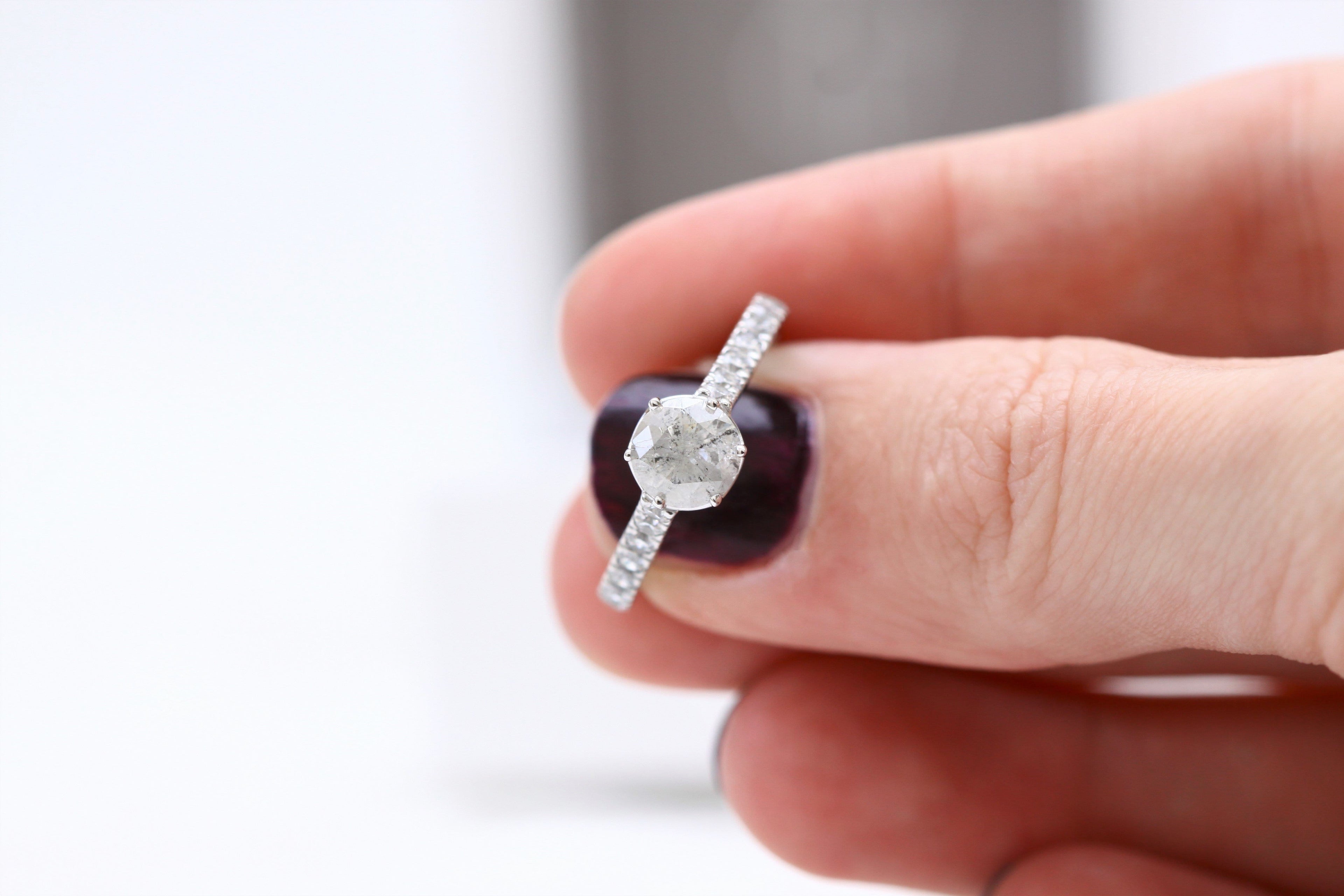 Salt and Pepper Diamond Engagement Ring - Vinny & Charles