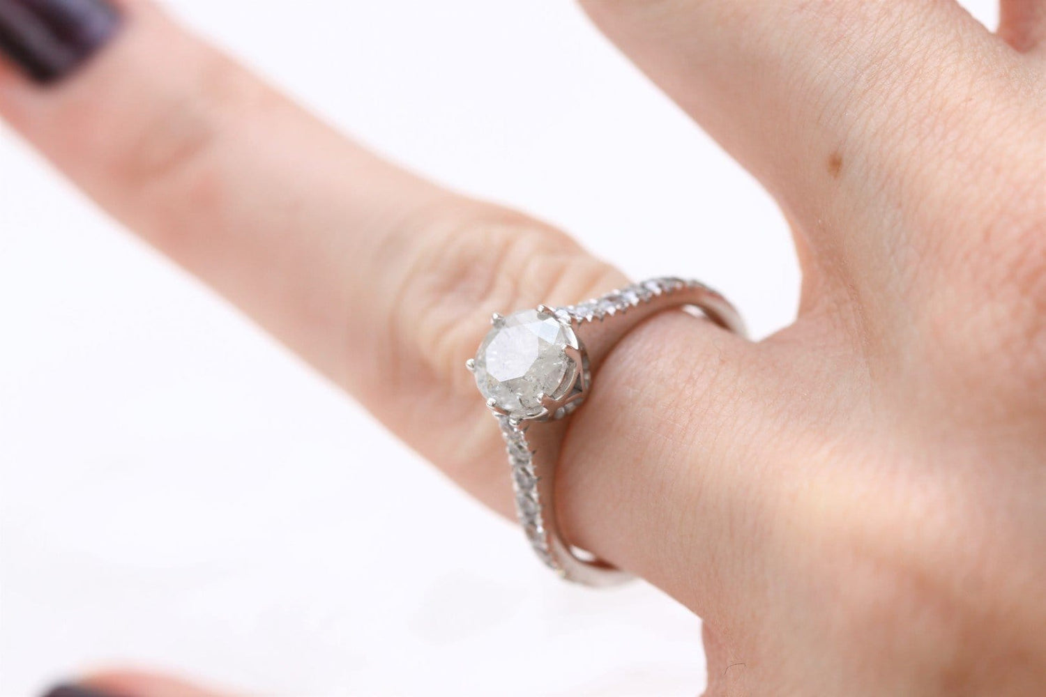 Salt and Pepper Diamond Engagement Ring - Vinny & Charles
