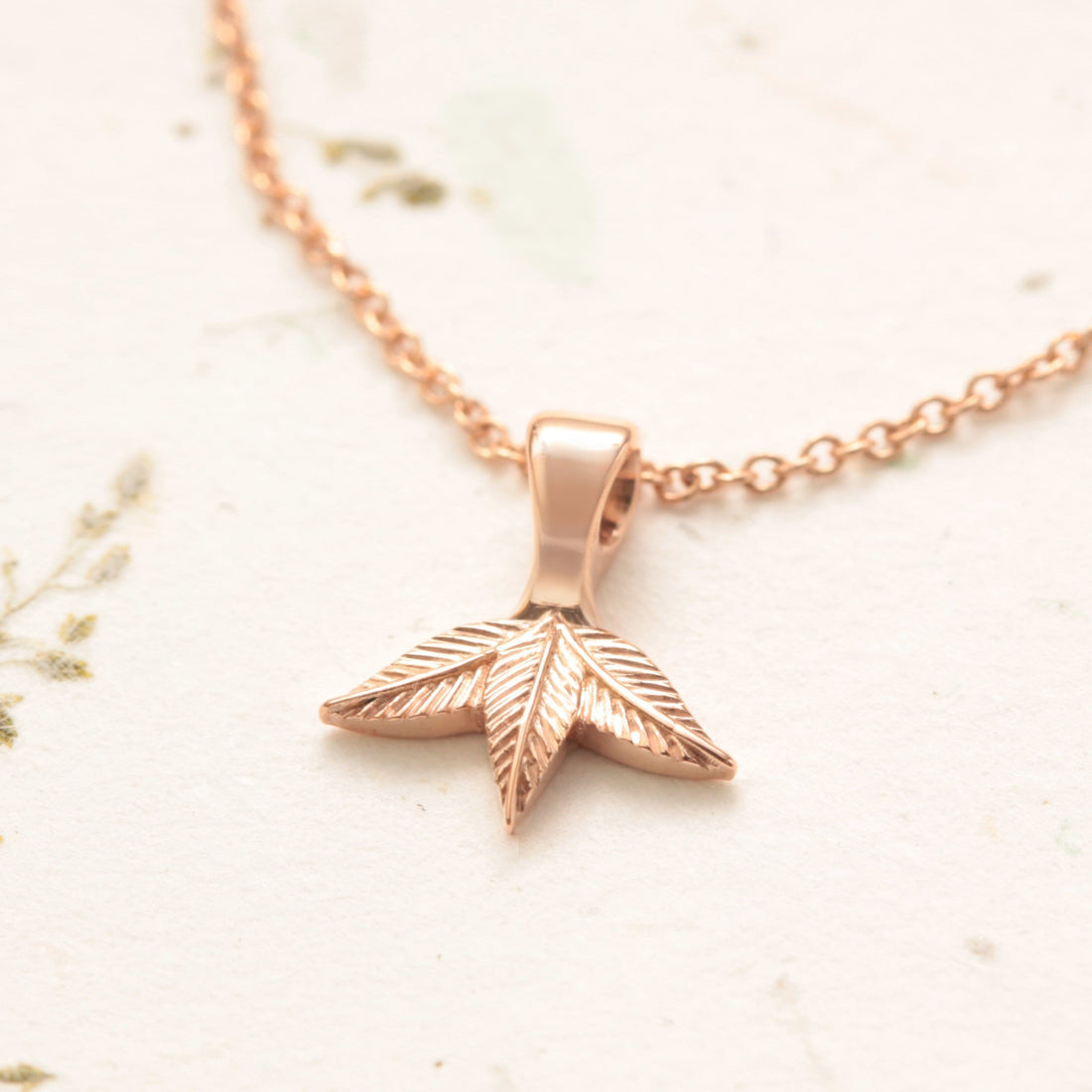 Gold Three Leaf Pendant - Vinny & Charles