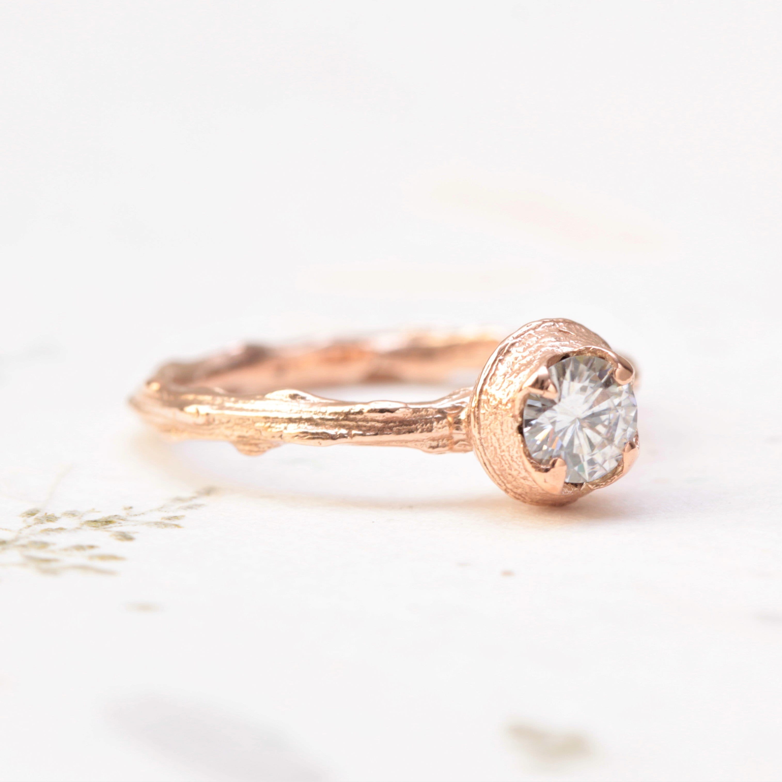 Moissanite Twig Engagement Ring - Vinny & Charles