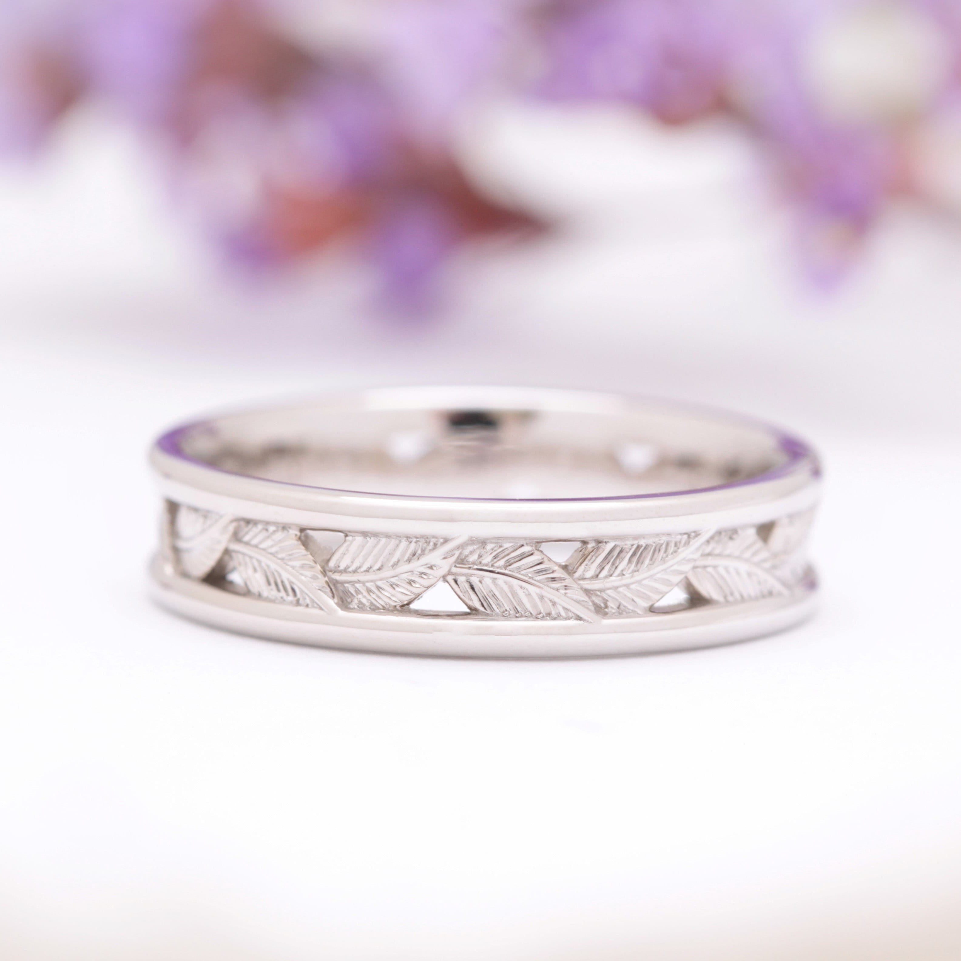 Gents Eternity Leaf Wedding Ring - Vinny & Charles