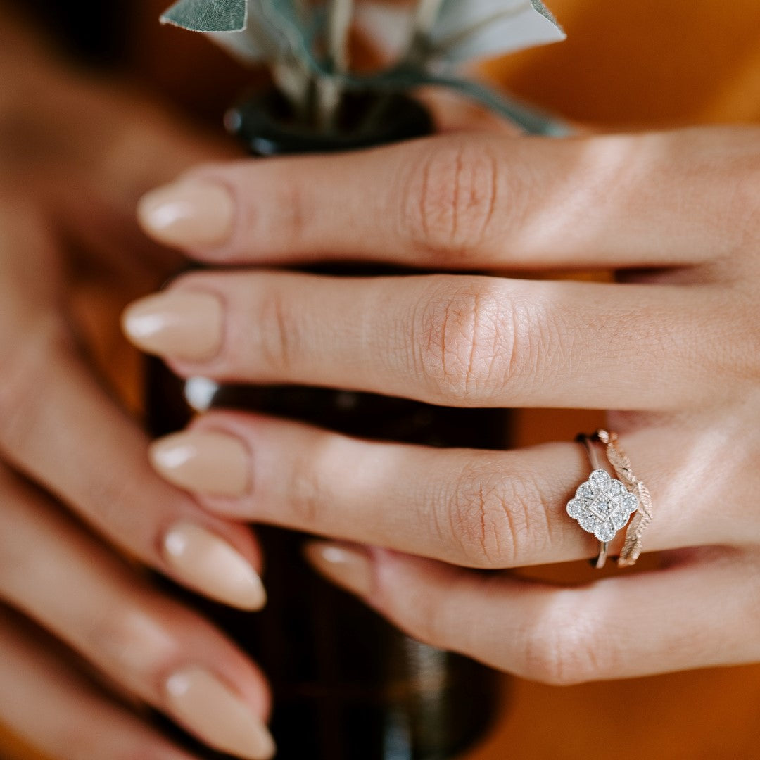 smoky diamond engagement ring white gold