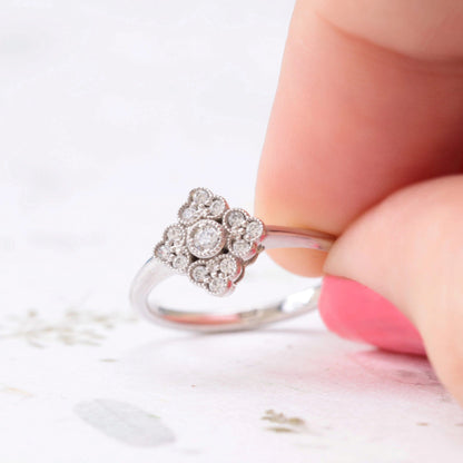 Antique Style Diamond Engagement Ring