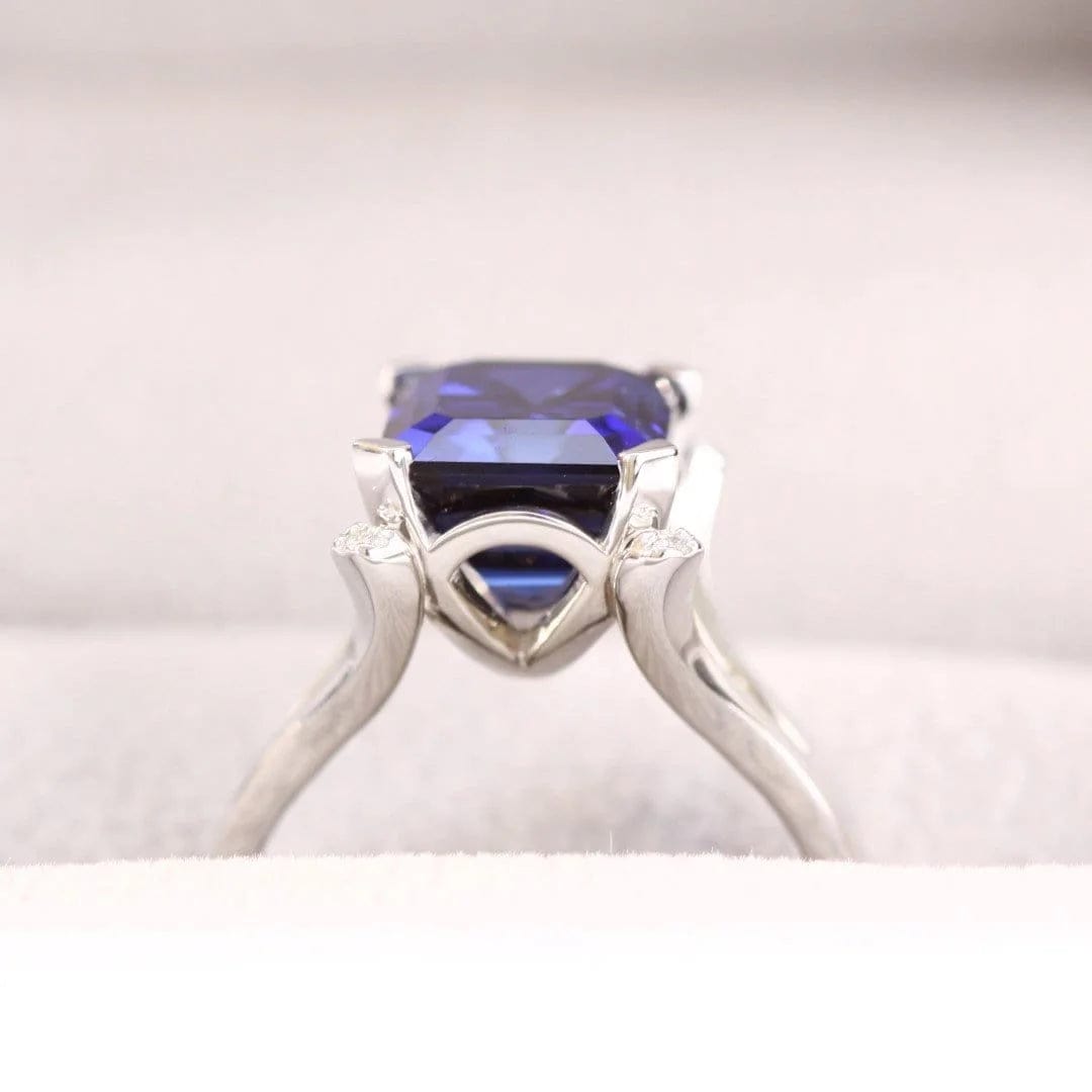 Blue Sapphire Diamond Engagement Ring