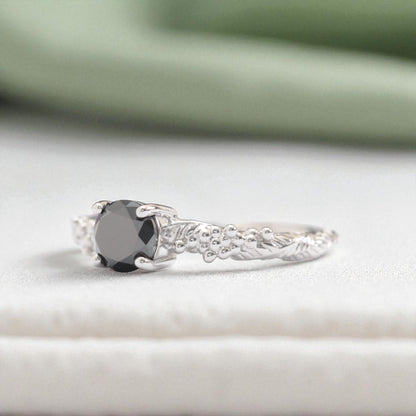 black-diamond-wattle-leaf-engagement-ring-white-gold