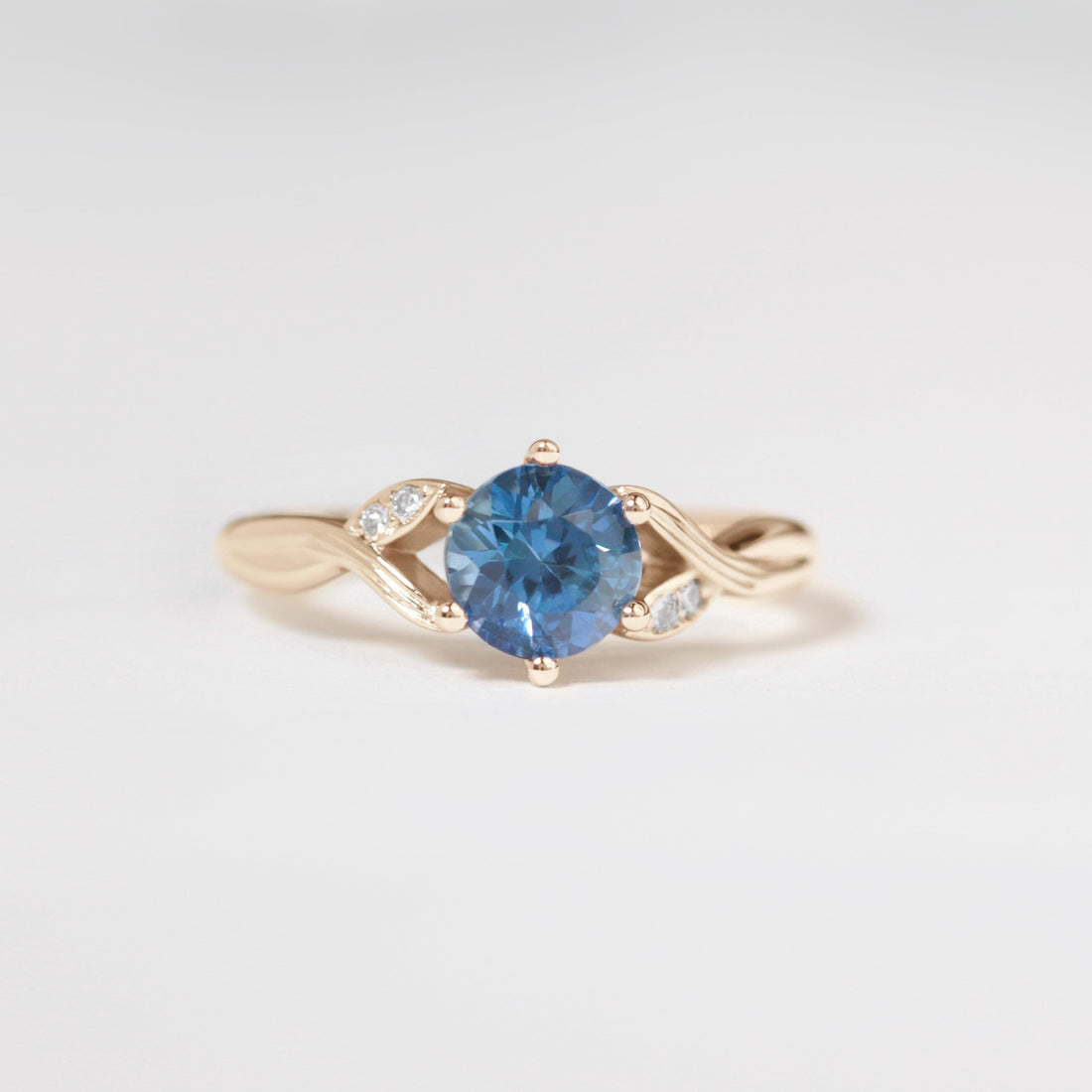 Elaria Lab-Created Blue Sapphire &amp; Diamond Twig Engagement Ring | Nature-Inspired Elvish Design