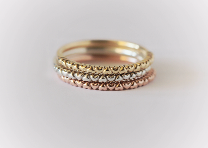 Heart eternity wedding ring in 14k yellow gold - Vinny &amp; Charles