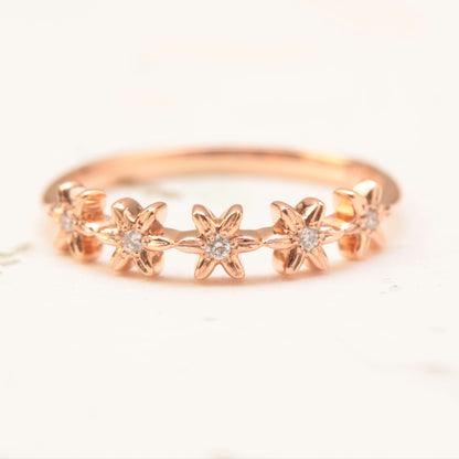 Diamond Flower Wedding Band - Vinny &amp; Charles