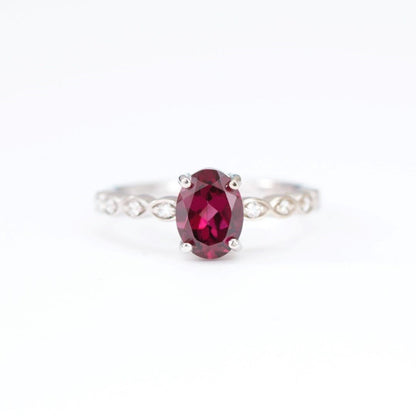Rhodolite Garnet and Diamond Engagement Ring - Vinny &amp; Charles