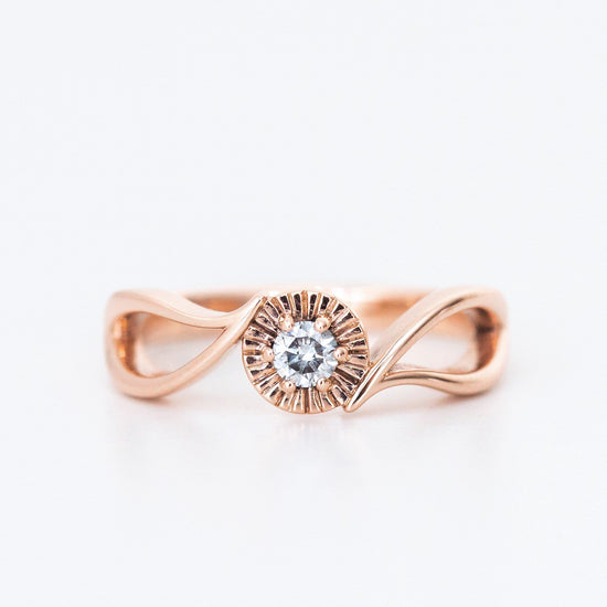 Leaf inspired Diamond Engagement ring - Vinny & Charles
